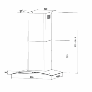 KÍCH THƯỚC HÚT MÙI 70CM EUROSUN EH-70K32