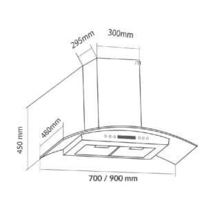 KÍCH THƯỚC HÚT MÙI 90CM EUROSUN EH-90K11E