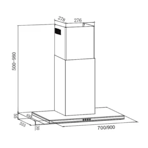 KÍCH THƯỚC HÚT MÙI 70CM EUROSUN EH-70AF75