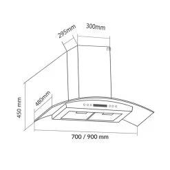 KÍCH THƯỚC HÚT MÙI 90CM EUROSUN EH-90K26S