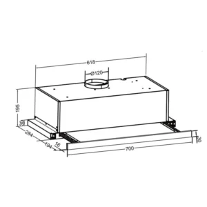 KÍCH THƯỚC HÚT MÙI ÂM TỦ MÀU ĐEN 70CM EUROSUN EH-70AF85B