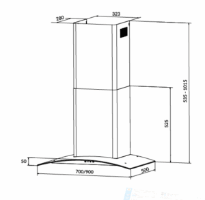 KÍCH THƯỚC HÚT MÙI 70CM EUROSUN EH-70K26S