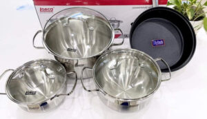 BỘ NỒI ĐUN LORCA TA-5018 TITANIUM  - bo noi chao lorca ta 5018 titanium 1