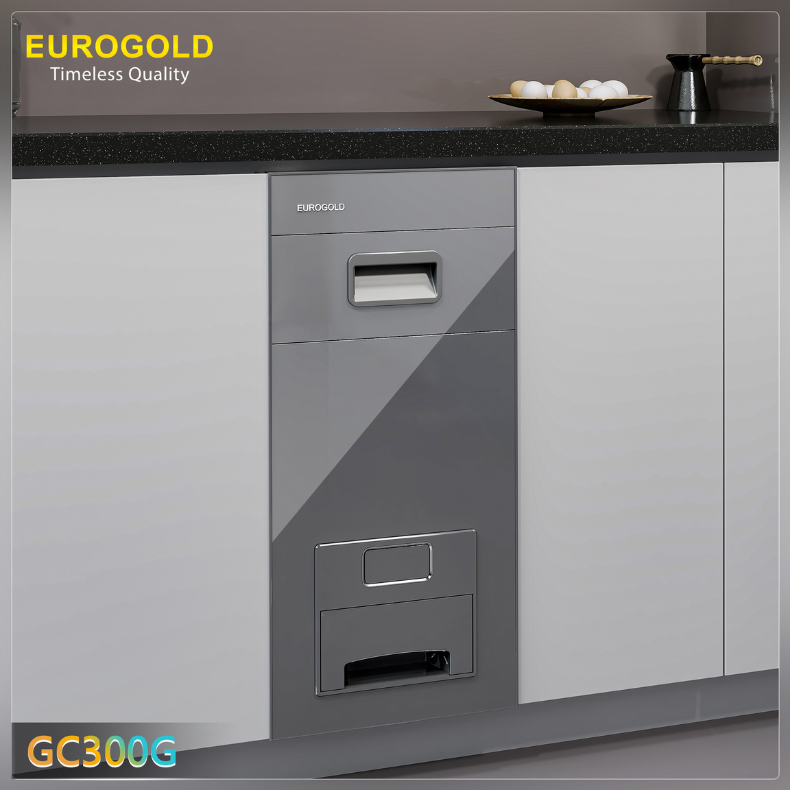 THÙNG GẠO GƯƠNG NÚT NHẤN EUROGOLD CB300G