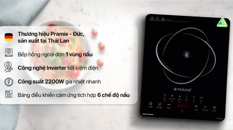 BẾP HỒNG NGOẠI ĐƠN PRAMIE PRTH-1000