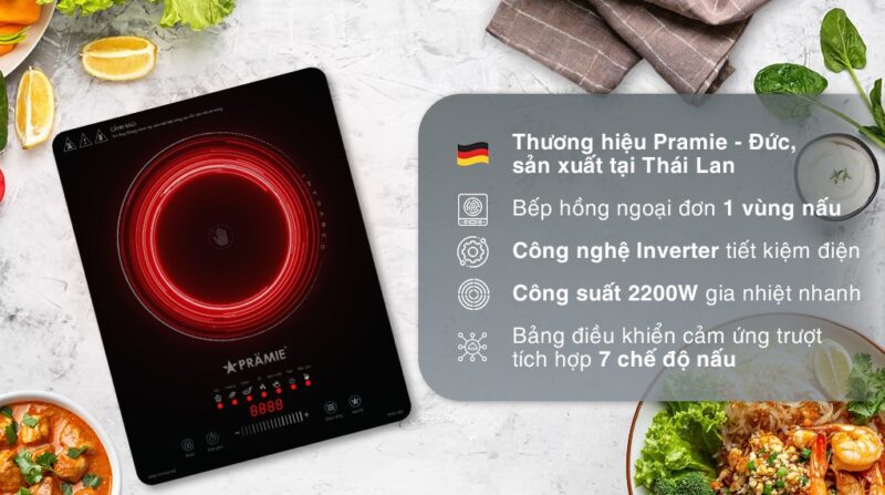 HÌNH ẢNH THỰC TẾ CỦA BẾP HỒNG NGOẠI ĐƠN PRAMIE PRTH-1001 