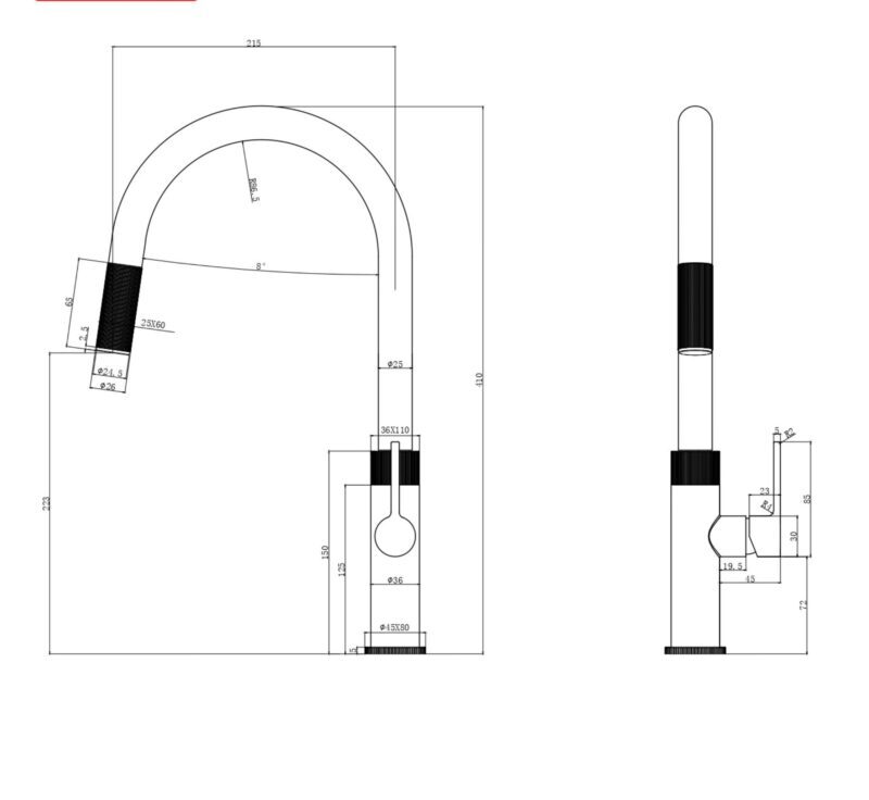 KÍCH THƯỚC VÒI RỬA DÂY RÚT KONOX LASI NUDE