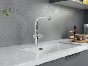 VÒI RỬA BÁT KONOX DÂY RÚT STREAM SMART CHROME - Voi mau Chrome Vuong Left