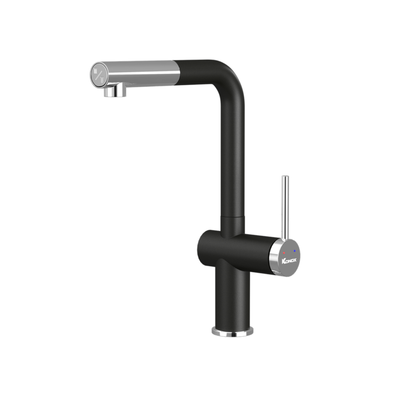 VÒI RỬA BÁT DÂY RÚT KONOX STREAM SMART BLACK