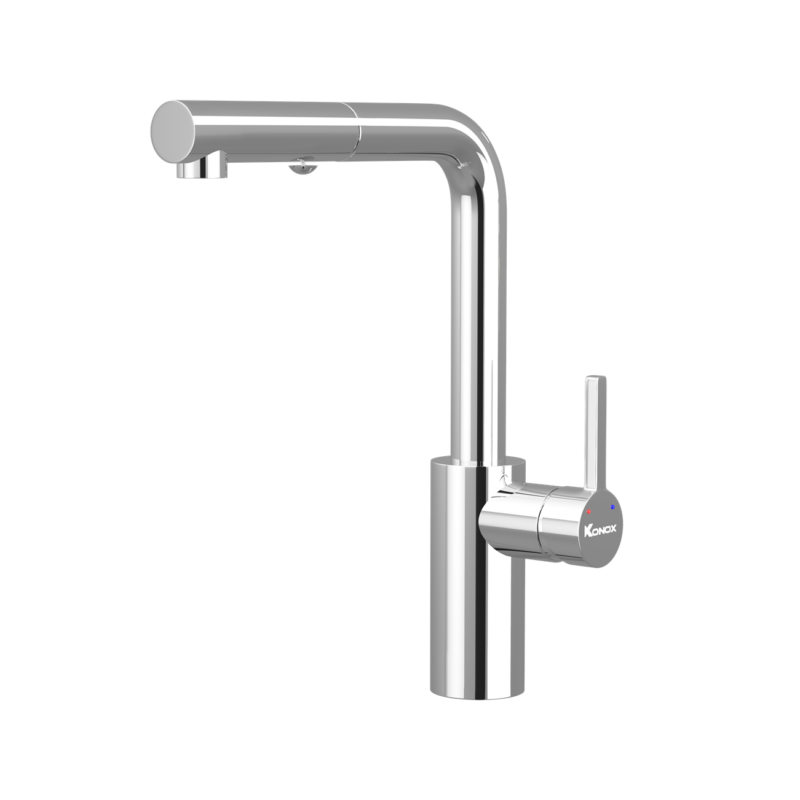 VÒI RỬA BÁT DÂY RÚT KONOX VIRA CHROME