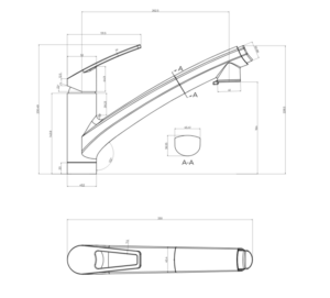 VÒI RỬA BÁT KONOX PHONG CÁCH NHẬT BẢN KIRA GUN METAL - ban ve ky thuat voi rua bat phong cach noi dia Nhat Ban Kira e1768233141560
