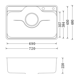 CHẬU RỬA BÁT 1 HỐ NOBINOX LIKEN NL724D - Untitled dfiffm
