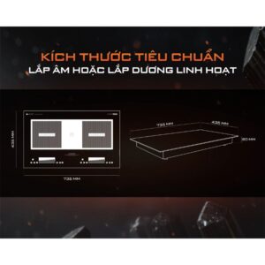 BẾP ĐÔI 2 TỪ JUNGER JG CEJ-225-INVERTER - kich thuoc bep tu junger cej 225 inverter